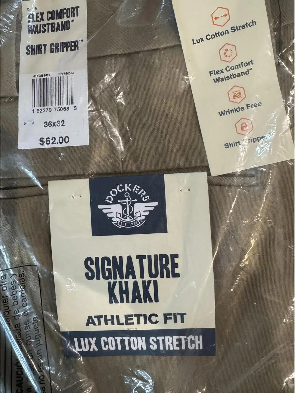 Dockers | Men's Tan Athletic Fit Khaki Pants | 36 x 32 | NWT | 1072